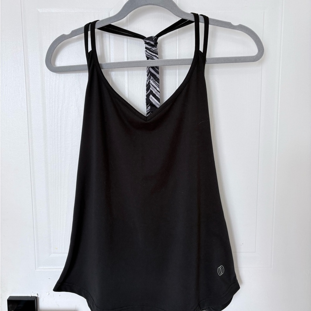 Black Strappy Sporty Tank Top